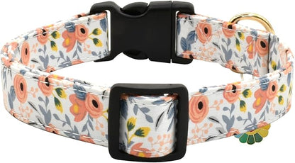 Flower Patterns Dog Collar with Accessories