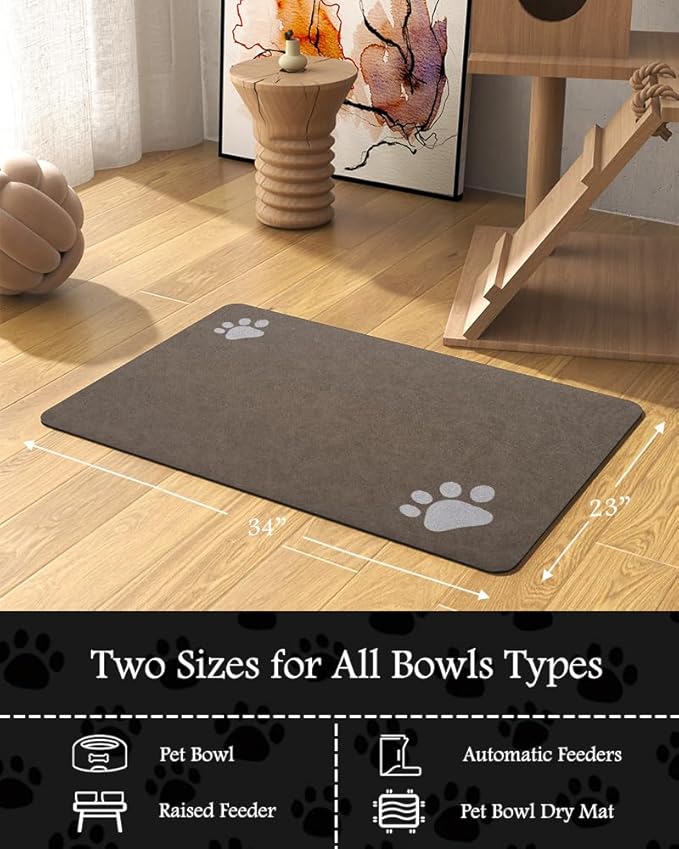 Pet Feeding Mat-Absorbent Dog Mat for Food and