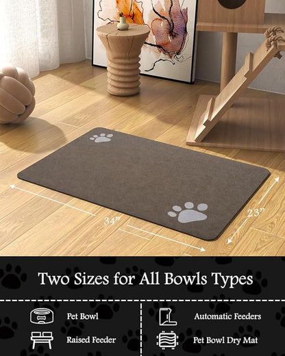 Pet Feeding Mat-Absorbent Dog Mat for Food and