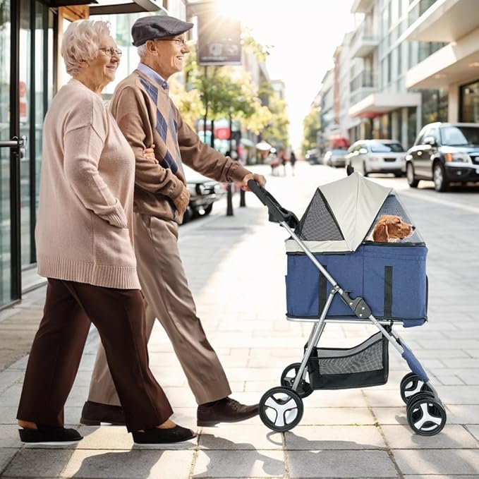 Foldable 3-in-1 Cat Pet Stroller for Medium Dogs up to 33 lbs