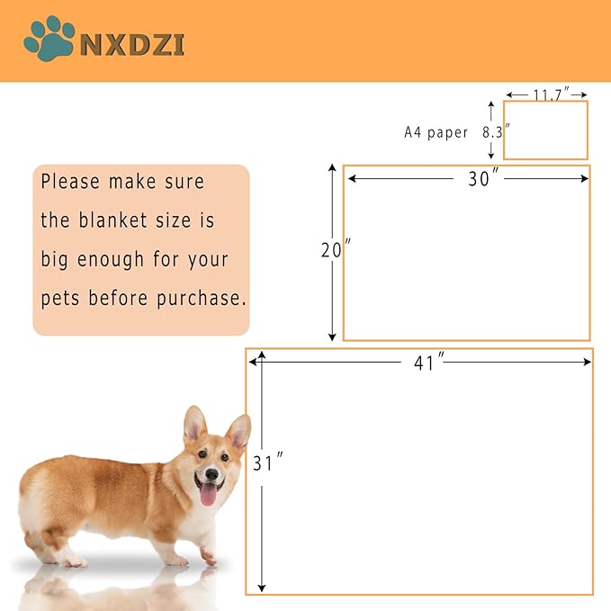 Dog Blankets Washable 3 Pack 41" x 31", Fuzzy 41 in 31 in