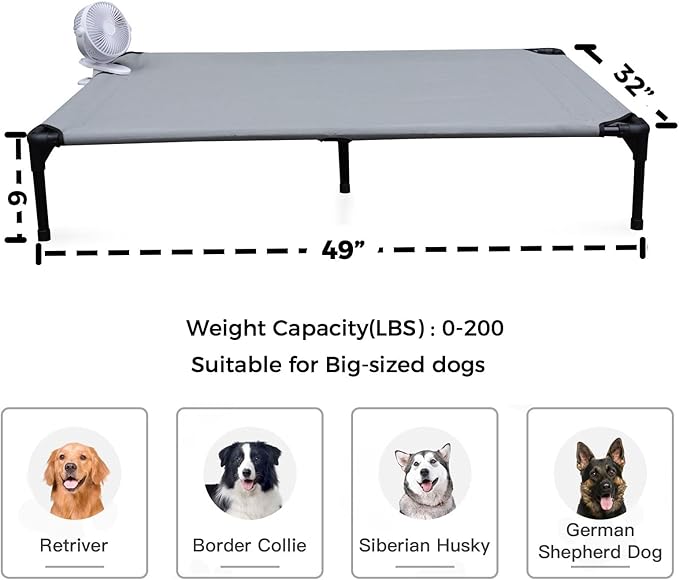 Cooling Elevated Dog Bed 6-Inch Portable