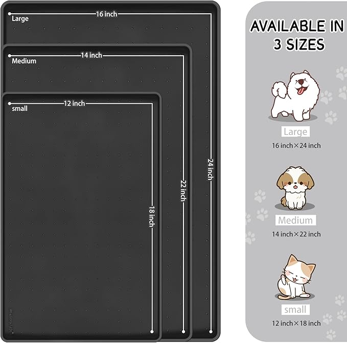 MateeyLife Silicone Cat & Dog Food Mat for Floors Waterproof