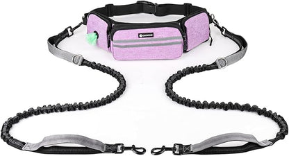 Hands Free Dog Leash with Dog Walking Fanny Pack for Large Medium Small Dogs