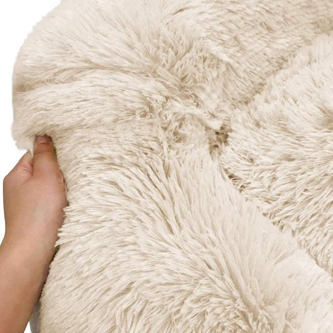 BinetGo Calming Cat and Dog Beds，32 inches Beige Dog Bed (32", Beige)