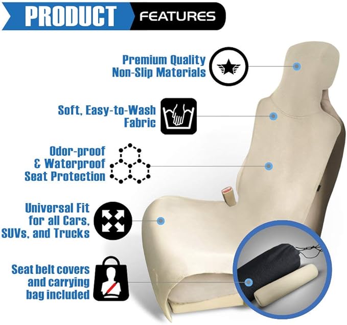Ryzen Waterproof Neoprene Universal Fit Car Seat Cover