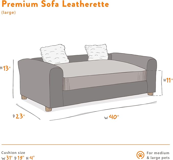 Moots Premium Leatherette Sofa Pet Bed