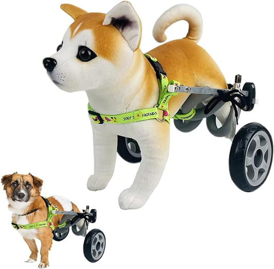 Dog Wheelchair, Adjustable 2 Wheel Pet Wheelchair for Back Legs Disability, Paralysis, Injury, Hind Limb Weakness, XXS