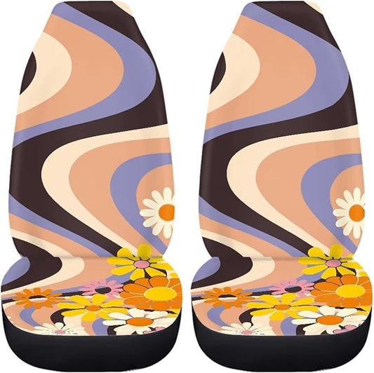 UNICEU 70s 80s Twirl Cute Daisy Flower Car 2 Packs