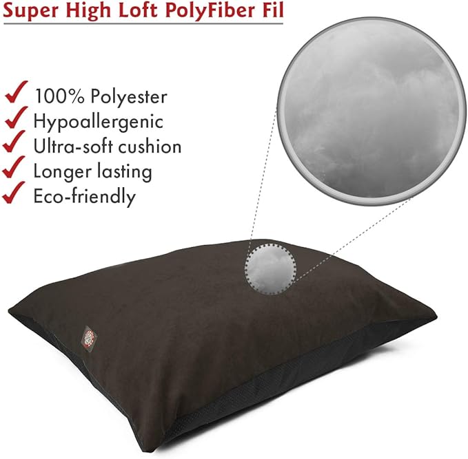 Majestic Pet Rectangle Medium Dog Bed Washable – Non Slip Comfy Pet Bed – Dog Crate Bed Super Value Pillow Dog Bed – Dog Kennel Bed for Sleeping 35 x 28 Inch