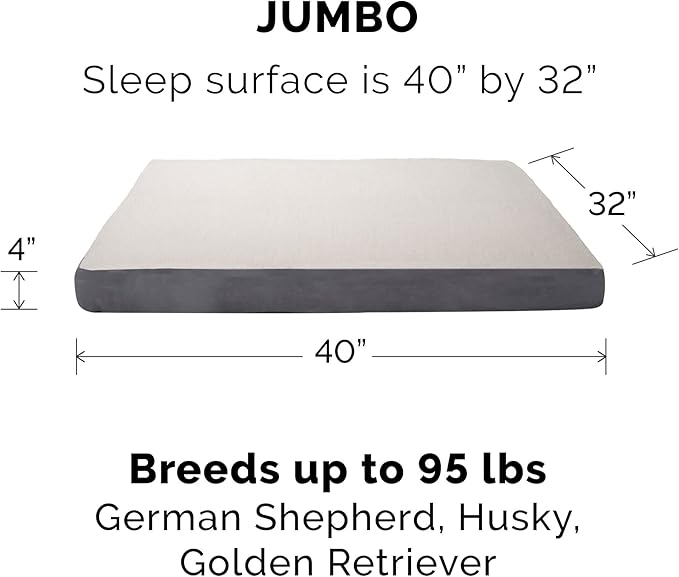 Furhaven Replacement Dog Bed Cover Sherpa & Suede Mattress, Machine Washable - Gray, Jumbo (X-Large)