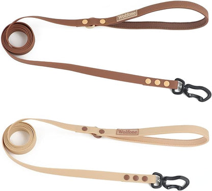 Waterproof Dog Leash Carabiner Leash for Dogs Soft 5ft*15mm*2.0mm Brown