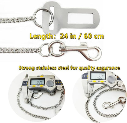 Stainless Steel No chew Dog Car Seat Belt Dogs(60cm)