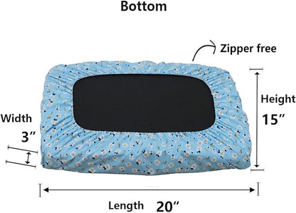 Washable Dog Bed Fitted Sheet Cover Waterproof Elastic Plastic Liner Pillow Mattress Protector 20 x 15 inch