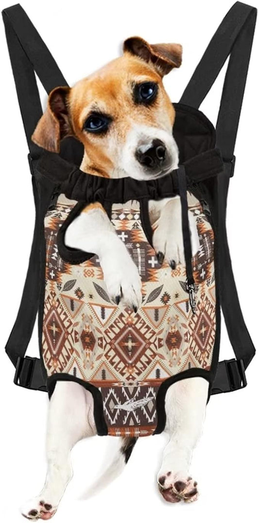 Aztec Tribe Pattern Dog Carrier,Softy Sling Shoulder Chest Backpack,Legs-Out Flexible Pet Cats Travel Carrier Holder,Universal Fit for Small Medium Large Dog,L