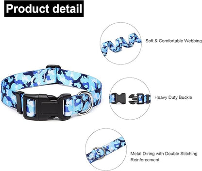 Adjustable Dog Collar with Patterns