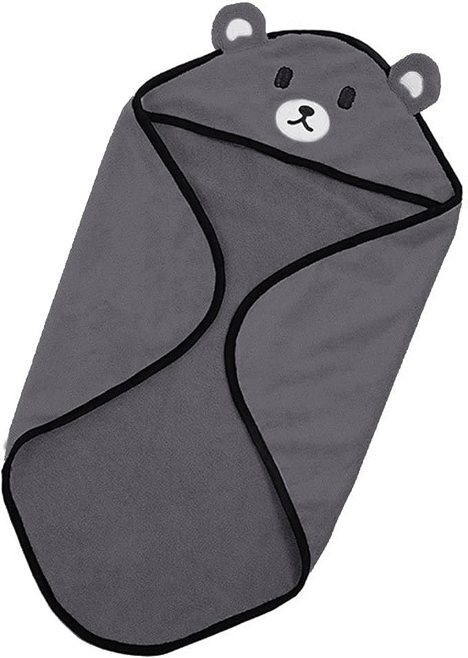 Goclothod Pet Hooded Bath Towel Puppy Drying Bath Towel Absorbent Bathrobe Warm Blanket Grey