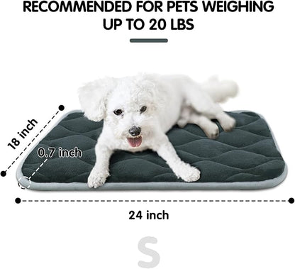 urrybaby Dog Bed Mat Flat Crate Mat with Anti-Slip Bottom Machine Washable Pet Kennel Pad for Dog Sleeping (S 24x18''