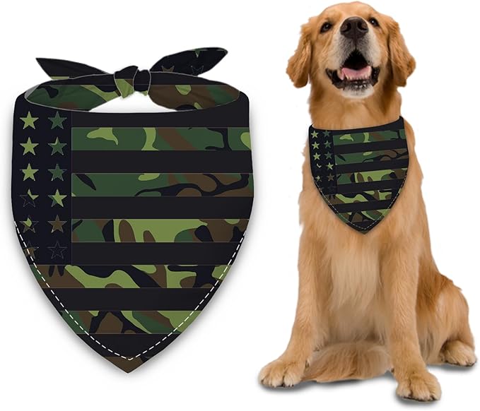 Camouflage Dog Bandana Washable Pets Scarf Triangle Adjustable Handkerchief