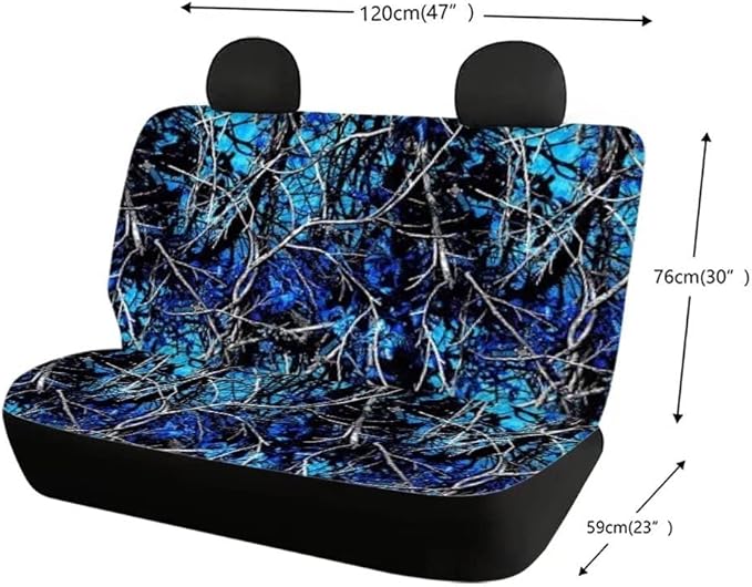 Doojoayie Universal Rear Split Bench Seat Cover for Cars Truck SUV 2 Easy