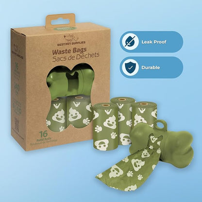 Best Pet Supplies Dog Poop Bags (240 Bags) for Waste Refuse Cleanup