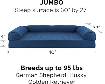 Furhaven Orthopedic Dog Bed for Large Dogs w/ Removable Bolsters & Washable Cover 95 lbs