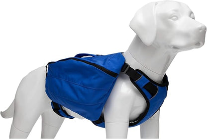 Lovelonglong Dog Backpack for Hiking, Multifunctional Dog Day Pack Zippered Travel Dog Saddle Bag Outdoor Hiking Backpack with 2 Capacious Side Pockets for Small Medium Large Dogs Royalblue M