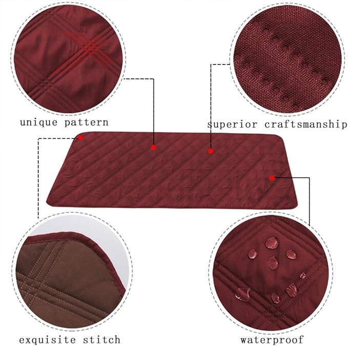 SUNNYTEX Waterproof & Reversible Dog Bed Cover Pet Blanket Sofa, Couch Cover Mattress Protector Furniture Protector for Dog, Pet, Cat (Burgundy+Chocolate), 30*70 inches