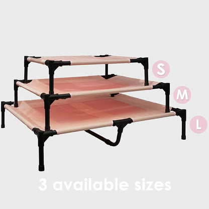 Small Elevated Dog Bed Outdoor Waterproof Use,Pink,24 * 18 * 7 inches