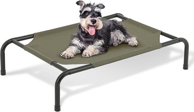 MoNiBloom Elevated Dog Bed Cooling Raised Ped Bed Portable Dog Cot for Camping or Beach 35 Inches