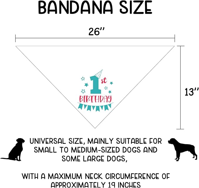 1st Birthday Dog Bandana 1 Year Old Gifts