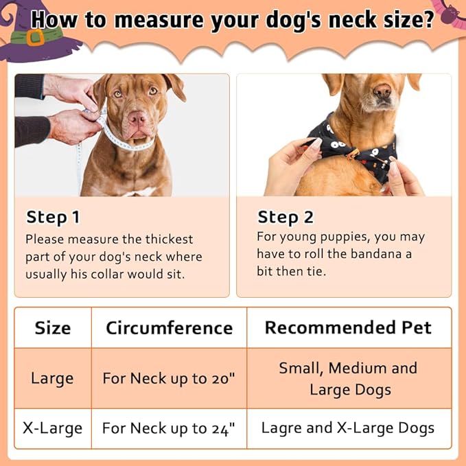 SZEE Halloween Dog Bandanas 2PCS Witch