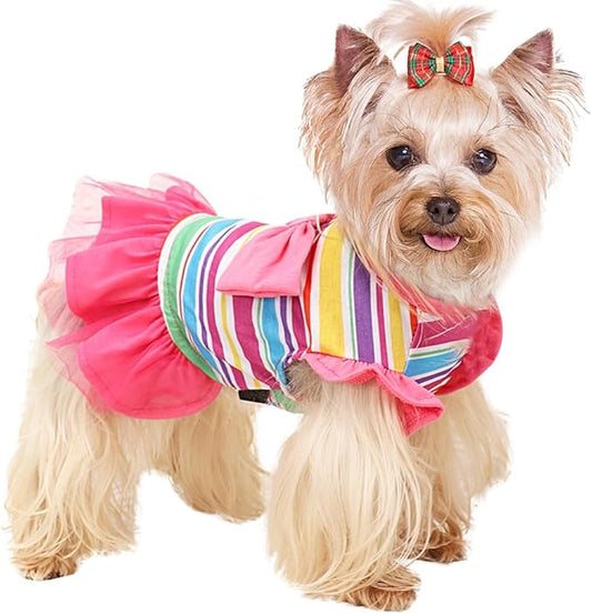 Yikeyo Small Dog Dress Pink Dog Dress Summer