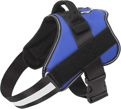 Bolux Dog Harness, No-Pull Reflective Dog Vest, Breathable Adjustable Pet Harness with Handle for Outdoor Walking - No More Pulling, Tugging or Choking (Blue, S)