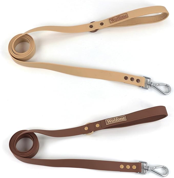 Waterproof Dog Leash Carabiner Leash for Dogs Soft 6ft*25mm*2.5mm Brown