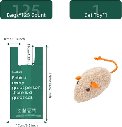 125 Count Cat Litter Bags for Poop Biodegradable