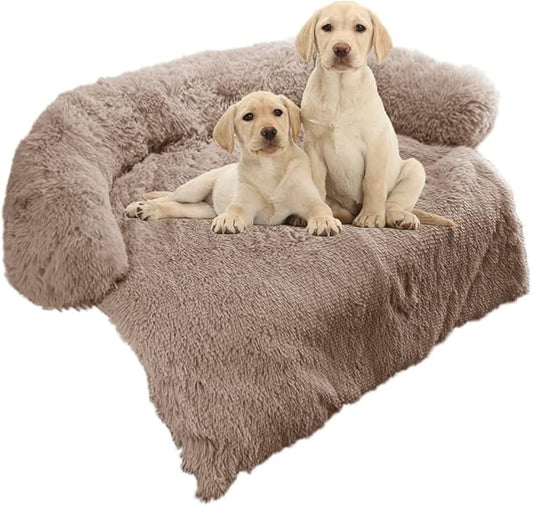 Calming Dog Bed Fluffy Plush Dog Mat for Furniture Protector with Removable Washable Cover for Large Medium Small Dogs and Cats (Medium(41x37x6)