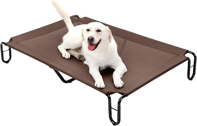 pettycare Elevated Outdoor Dog Bed 85 lbs,Brown