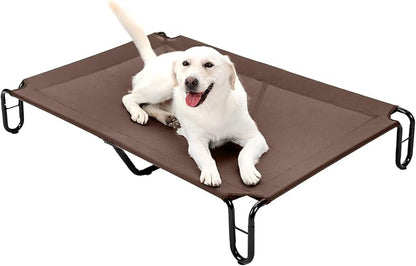 pettycare Elevated Outdoor Dog Bed 85 lbs,Brown
