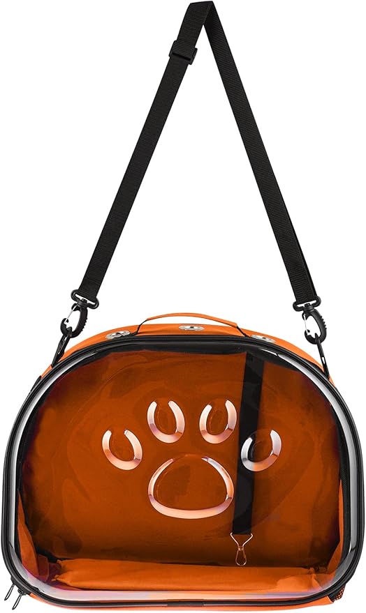 Pet Carrier Backpack, cat Carrier Bag, cat Dog Carrier Bag, Bird Carrier Bag, Backpack Carrier with Foldable Shoulder Strap, Designed for Cats and Puppies, Airline Approved, Travel, Hiking (Orange)