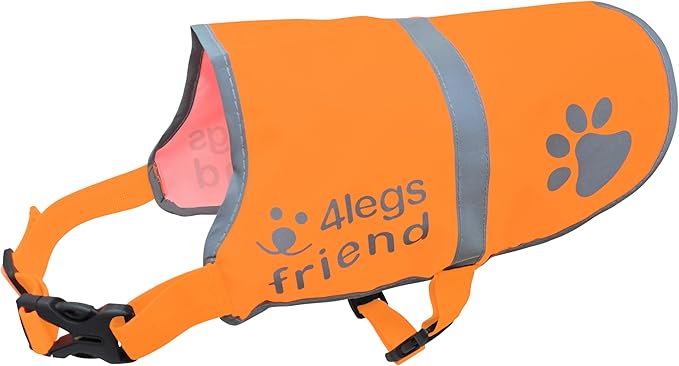 Dog Safety Reflective Lightweight Vest 6 Sizes - Snap Lock Buckle Straps, High Visibility for Outdoor Activity Day and Night, Keep Your Dog Safe from Cars & Hunting Accidents