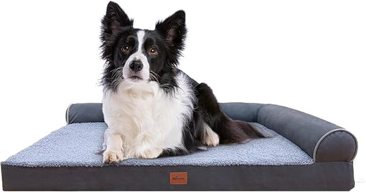 Orthopedic Dog Bed for Large Dogs Removable Bolsters & Washable Cover 65 lbs