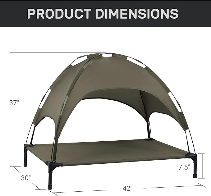 Heeyoo Elevated Dog Bed with Canopy