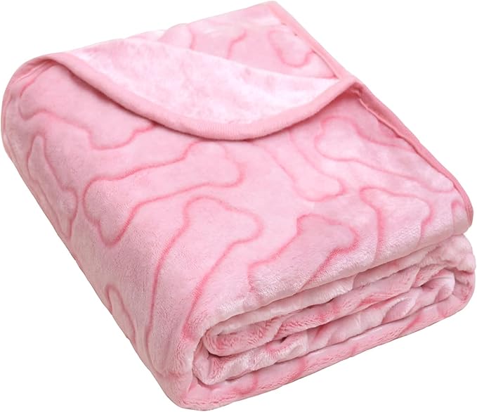 Dog Blankets for Large Dogs, Soft Fleece Dog Blanket Fluffy Pet Blanket Warm Sleep Mat Cover for Bed Couch, Cute Bone Print Puppy Cat Blanket, Flannel Throw Blanket for Dogs, 60"X50" (1 Pack)