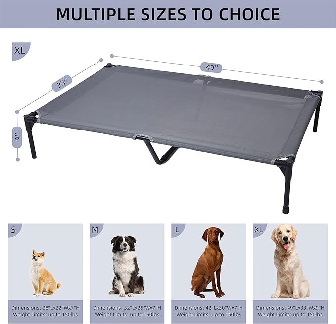 pettycare Elevated Outdoor Dog Bed 49 Inches,