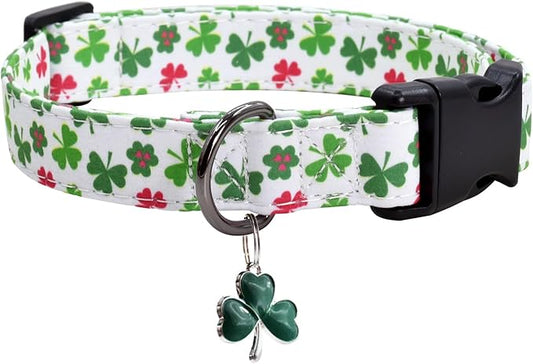 Clover Patterns Dog Collar with Accessories