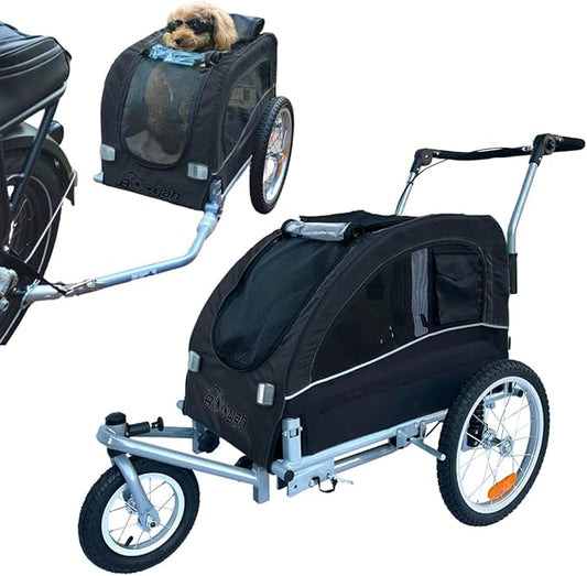 Booyah Medium Dog Stroller & Pet Bike Trailer with Suspension