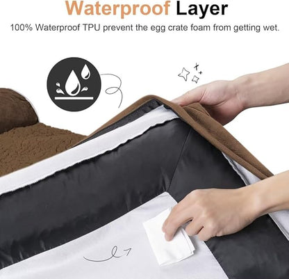 Large Dog Bed Orthopedic Washable: Jumbo Dog Bed Bolster Extra Large Dogs Egg Crate Foam Sofa Couch Waterproof Removable Cover