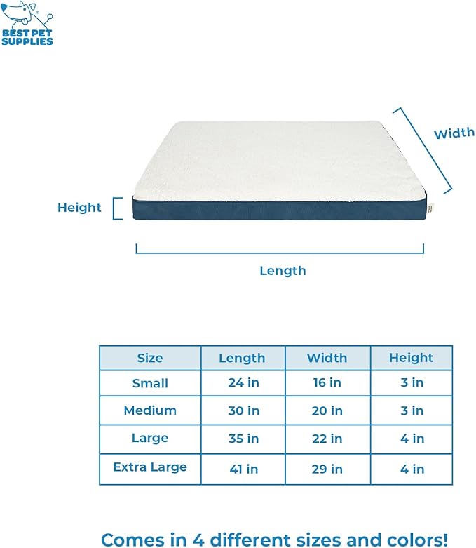 Best Pet Supplies Cute Dog Crate Mat Flat Bed with Waterproof Exterior 30X20X3