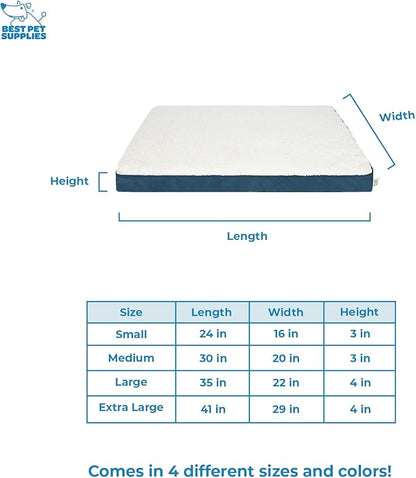 Best Pet Supplies Cute Dog Crate Mat Flat Bed with Waterproof Exterior 30X20X3